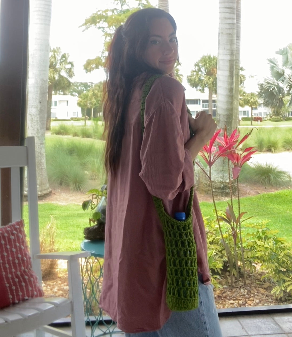 Green Water Bottle Bag (large)