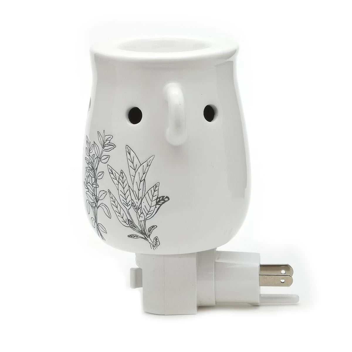 White Floral Pluggable Wax Warmer